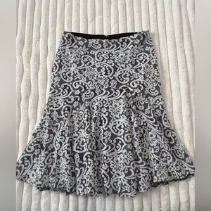 Peck & Peck Black and White Lace-Effect A-Line Skirt
